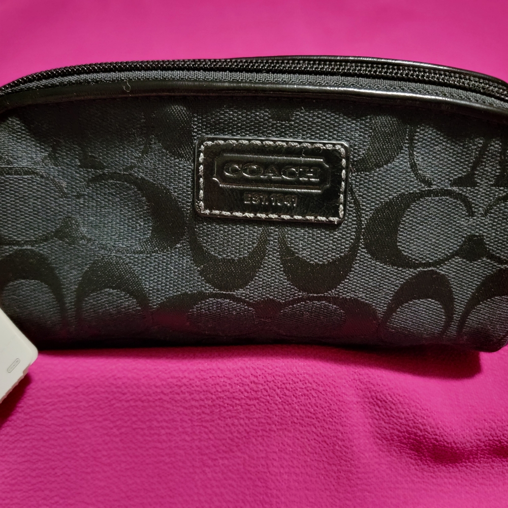 Coach Black Monogram Cosmetic Bag